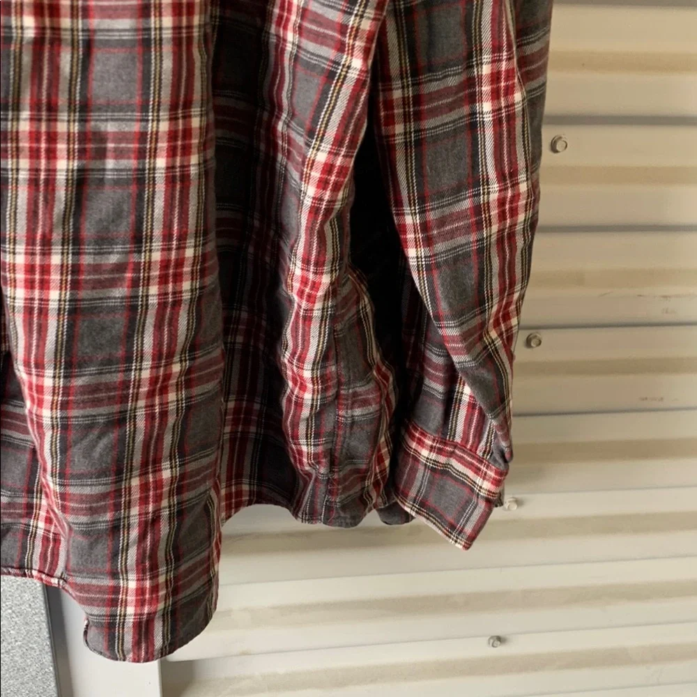 J. Crew Red and Gray Checkered Shirt
